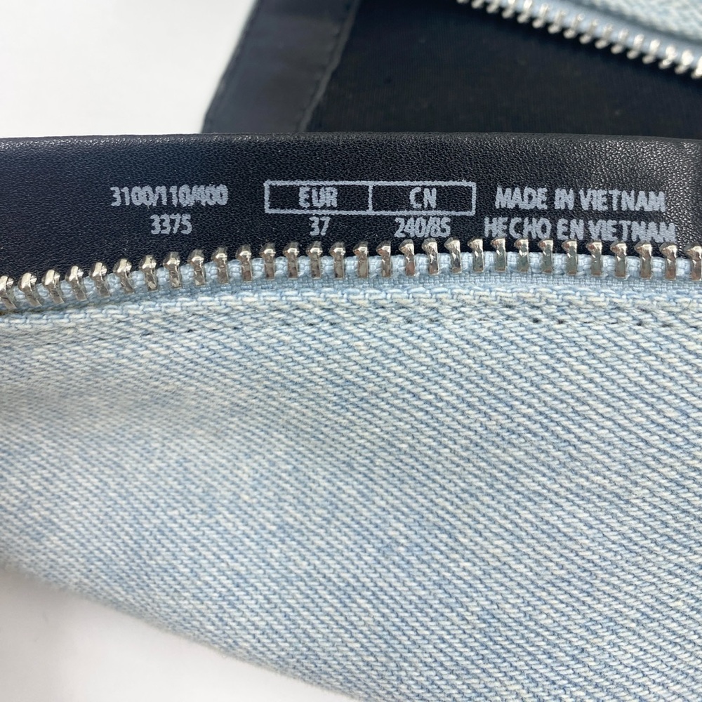 Zara Denim Jean Kitten Heel Boots Booties Blue EUC 37 6.5 - Picture 8 of 9